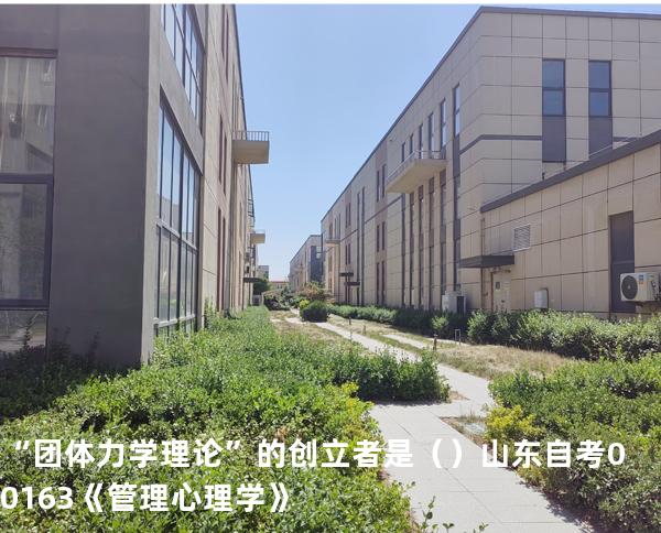 “团体力学理论”的创立者是（ ）  山东自考00163《管理心理学》