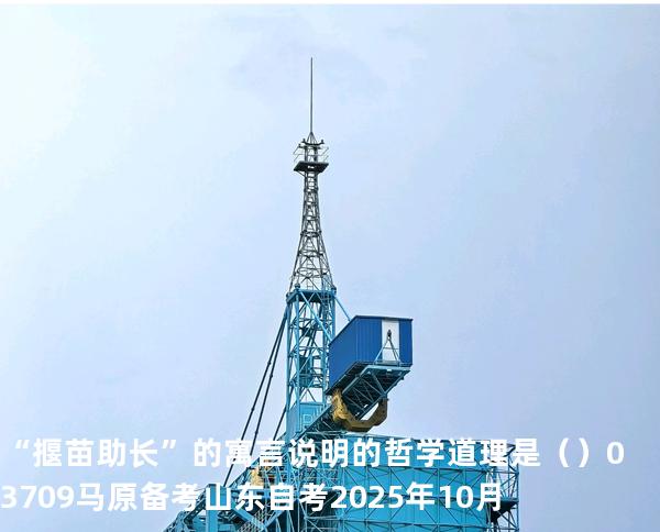 “揠苗助长”的寓言说明的哲学道理是（    ）03709 马原 备考山东自考2025年10月