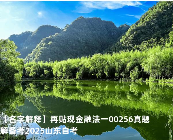 【名字解释】 再贴现   金融法一 00256 真题解 备考2025山东自考