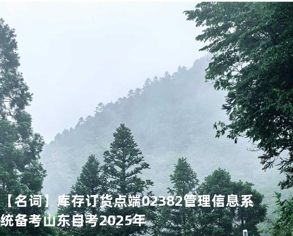 【名词】库存订货点端:02382管理信息系统备考山东自考2025年