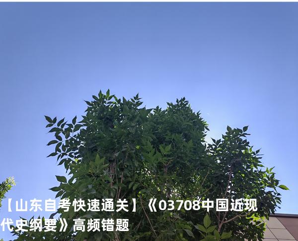 【山东自考快速通关】《03708中国近现代史纲要》高频错题