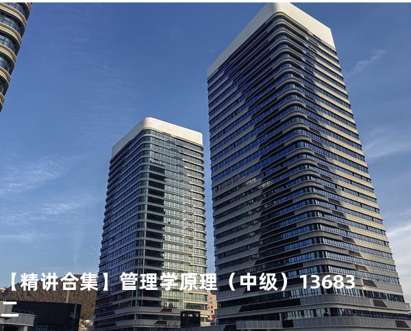 【精讲合集】管理学原理（中级）13683 二