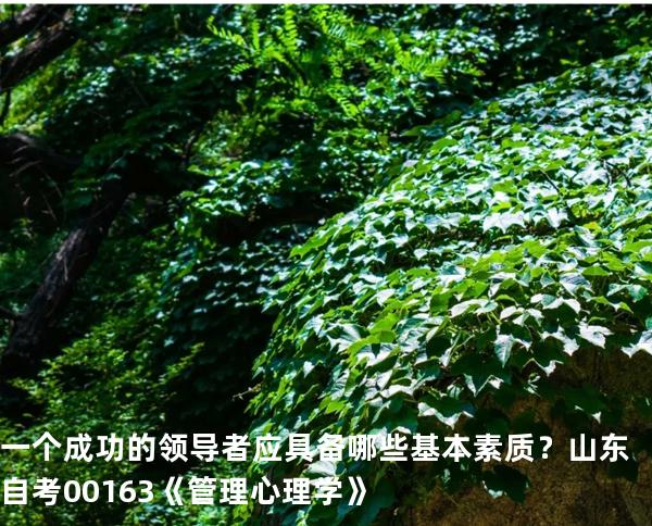 一个成功的领导者应具备哪些基本素质？  山东自考00163《管理心理学》