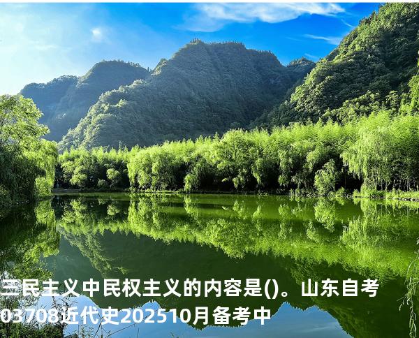 三民主义中民权主义的内容是()。山东自考03708近代史 202510月备考中