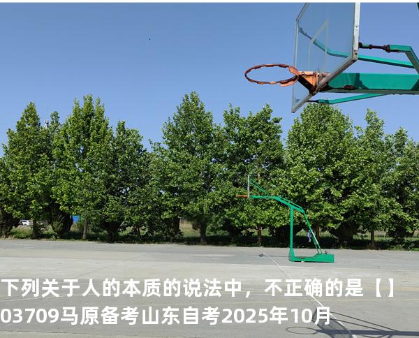下列关于人的本质的说法中，不正确的是【】03709 马原 备考山东自考2025年10月