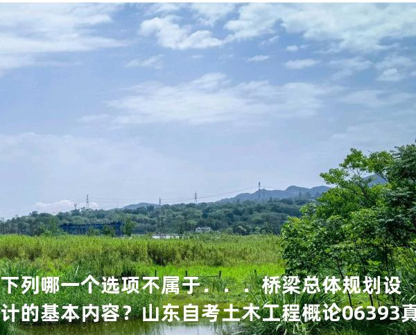 下列哪一个选项不属于．．．桥梁总体规划设计的基本内容？山东自考 土木工程概论 06393 真题解