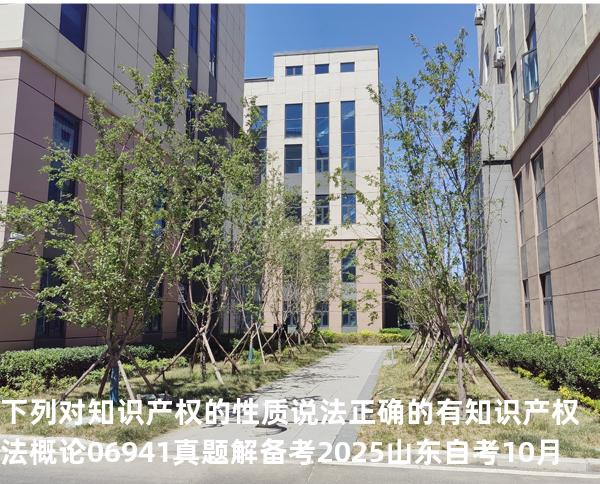 下列对知识产权的性质说法正确的有 知识产权法概论 06941 真题解 备考2025山东自考10月