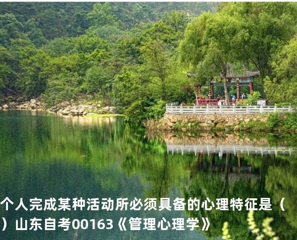 个人完成某种活动所必须具备的心理特征是（ ）  山东自考00163《管理心理学》