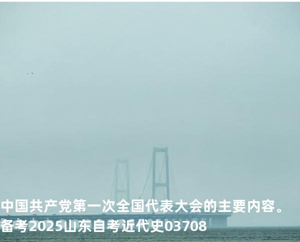 中国共产党第一次全国代表大会的主要内容。备考2025山东自考 近代史 03708