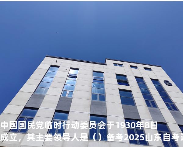 中国国民党临时行动委员会于 1930 年 8日成立，其主要领导人是（  ）备考2025山东自考 近代史 03708