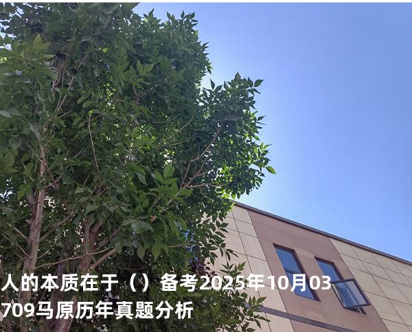 人的本质在于（ ）备考2025年10月 03709马原   历年真题分析