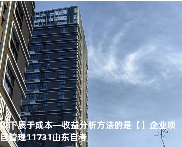 以下展于成本—收益分析方法的是【】企业项目管理 11731 山东自考