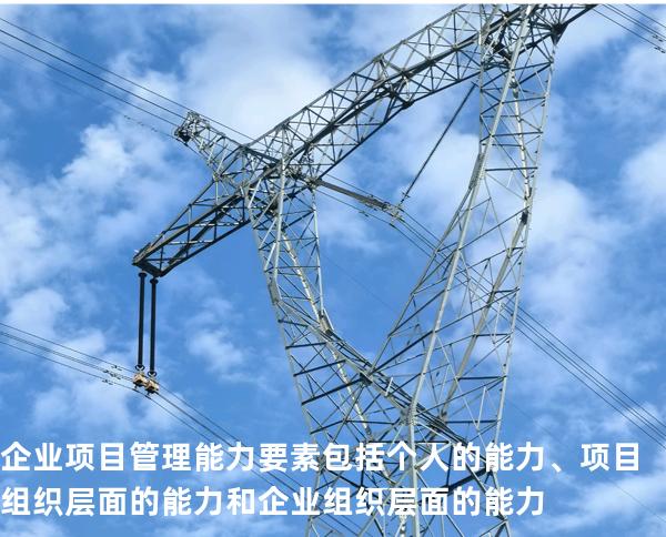 企业项目管理能力要素包括:个人的能力、项目组织层面的能力和企业组织层面的能力