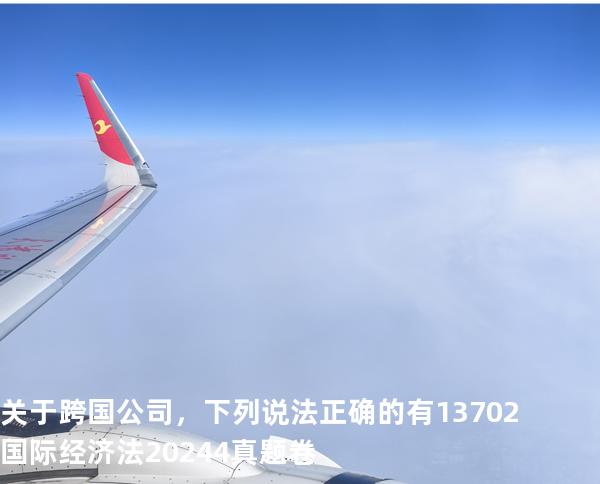 关于跨国公司，下列说法正确的有 13702国际经济法2024.4真题卷