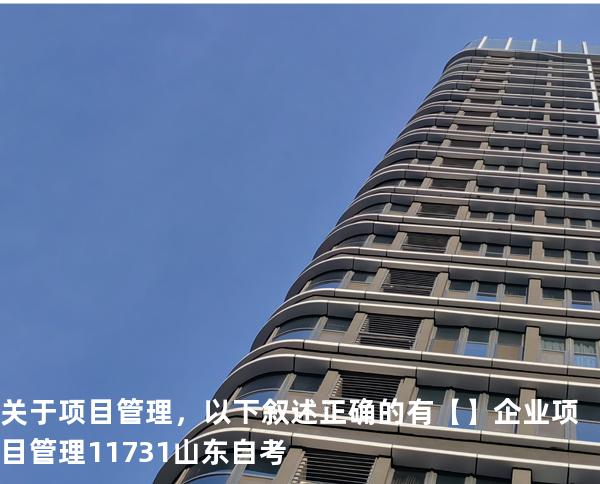 关于项目管理，以下叙述正确的有【】企业项目管理 11731 山东自考