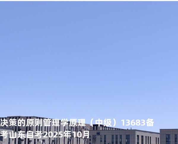 决策的原则管理学原理（中级）13683备考山东自考2025年10月