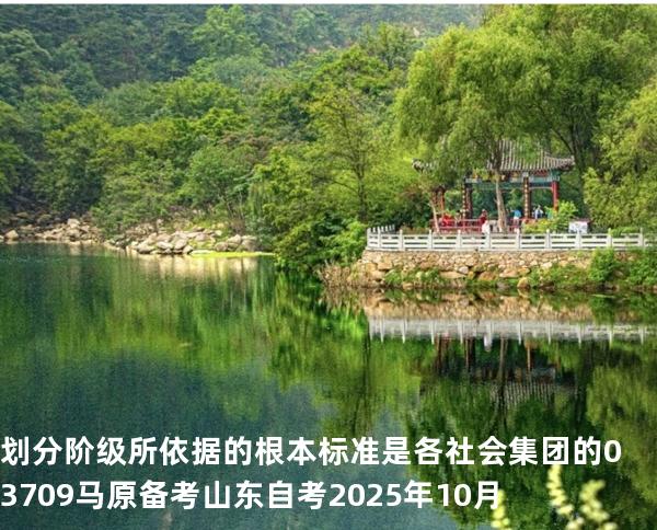 划分阶级所依据的根本标准是各社会集团的 03709 马原 备考山东自考2025年10月
