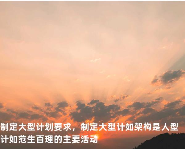 制定大型计划要求，制定大型计如架构是人型计如范生百理的主要活动