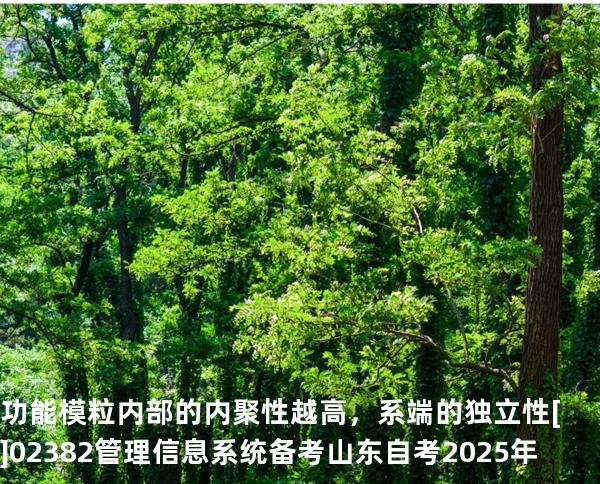 功能模粒内部的内聚性越高，系端的独立性[]02382管理信息系统备考山东自考2025年