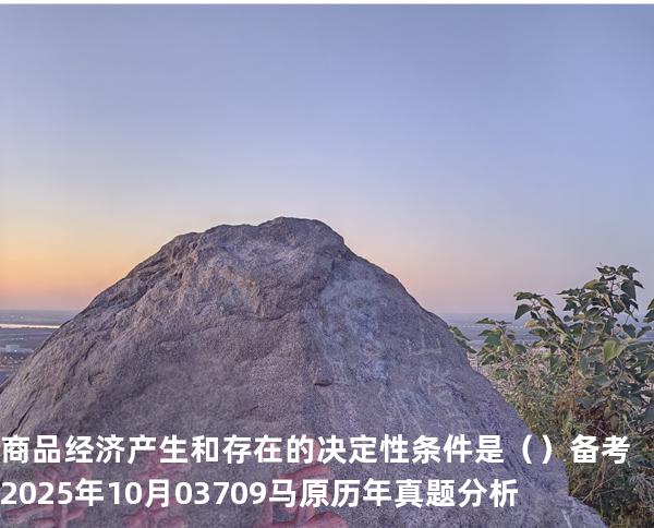 商品经济产生和存在的决定性条件是（ ）备考2025年10月 03709马原   历年真题分析