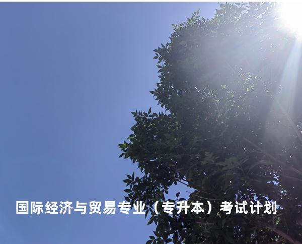 国际经济与贸易专业（专升本）考试计划