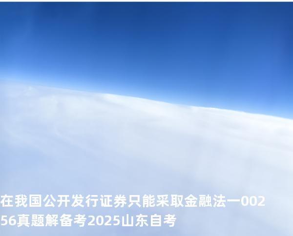 在我国公开发行证券只能采取  金融法一 00256 真题解 备考2025山东自考