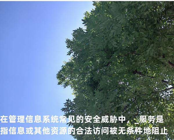 在管理信息系统常见的安全威胁中，_服务是指信息或其他资源的合法访问被无条件地阻止