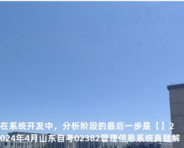 在系统开发中，分析阶段的最后一步是【】2024 年 4 月 山东自考 02382管理信息系统 真题解