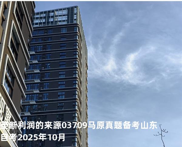 垄断利润的来源 03709 马原真题 备考山东自考2025年10月
