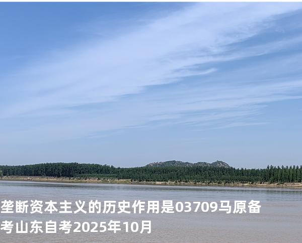 垄断资本主义的历史作用是 03709 马原 备考山东自考2025年10月