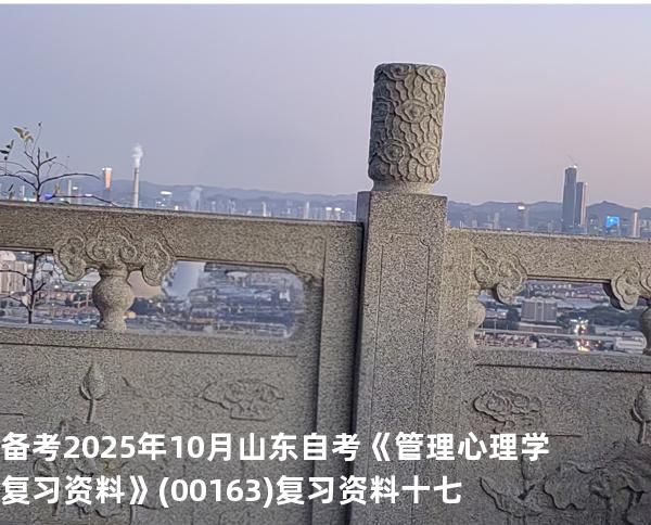 备考2025年10月山东自考《管理心理学复习资料》(00163)复习资料十七