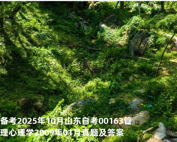 备考2025年10月山东自考00163管理心理学2009年01月真题及答案