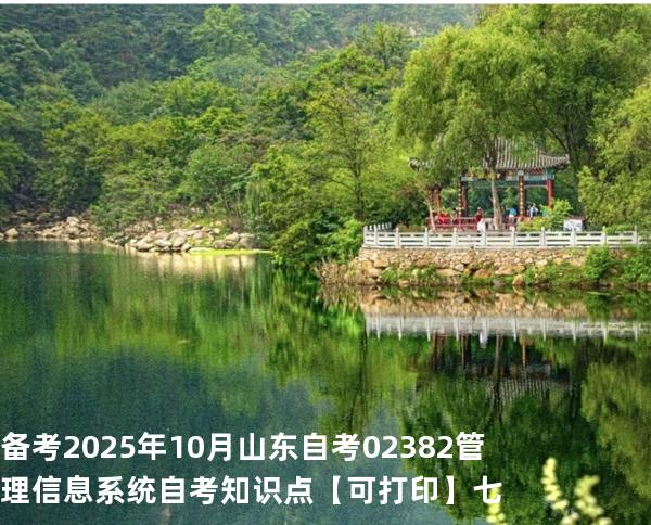 备考2025年10月山东自考02382管理信息系统自考知识点【可打印】七
