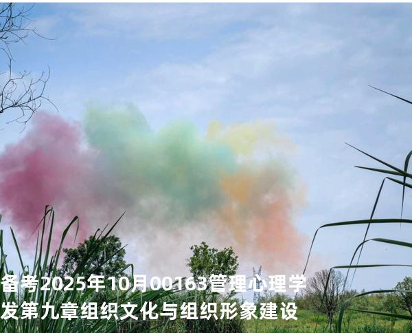 备考2025年10月00163管理心理学发第九章组织文化与组织形象建设