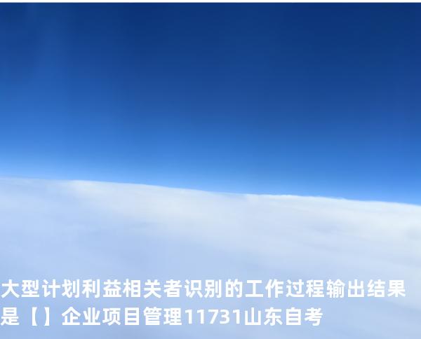 大型计划利益相关者识别的工作过程输出结果是【】企业项目管理 11731 山东自考