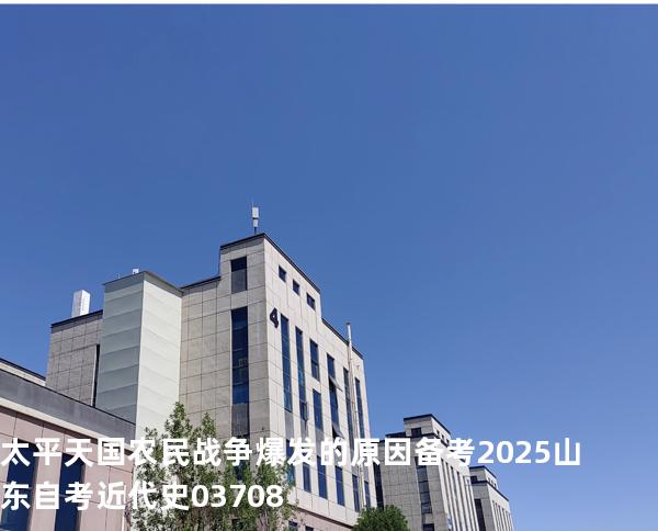 太平天国农民战争爆发的原因 备考2025山东自考 近代史 03708