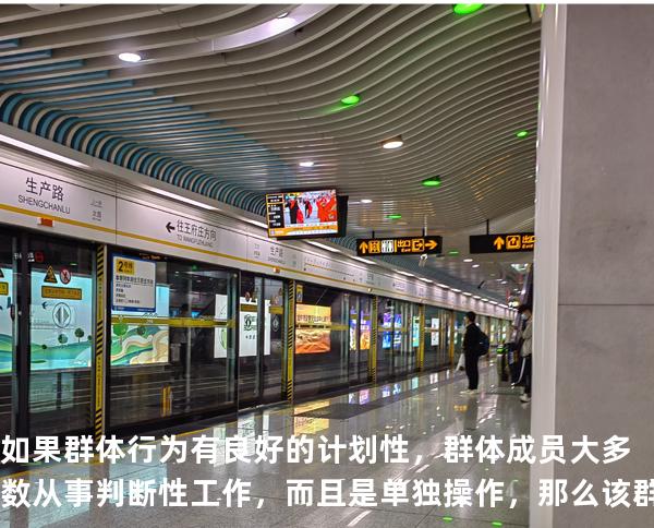 如果群体行为有良好的计划性，群体成员大多数从事判断性工作，而且是单独操作，那么该群体的类型是