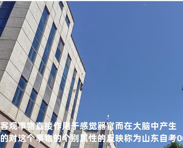 客观事物直接作用于感觉器官而在大脑中产生的对这个事物的个别属性的反映称为  山东自考00163《管理心理学