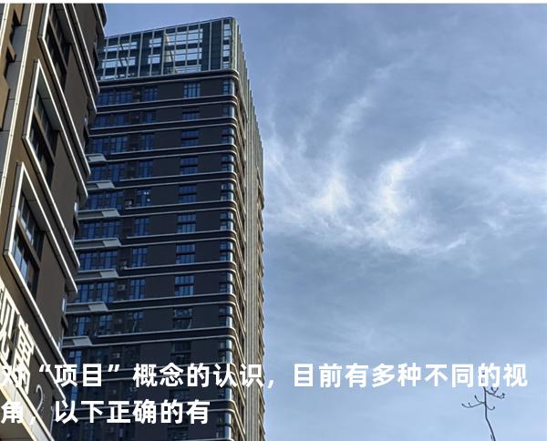 对“项目”概念的认识，目前有多种不同的视角，以下正确的有
