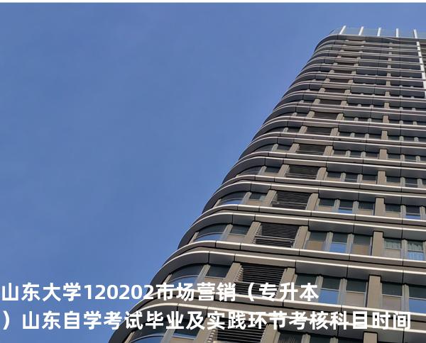 山东大学	120202	市场营销（专升本） 山东自学考试毕业及实践环节考核科目时间