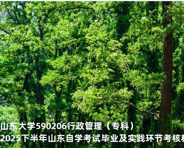  山东大学	590206	行政管理（专科）2025下半年山东自学考试毕业及实践环节考核科目时间