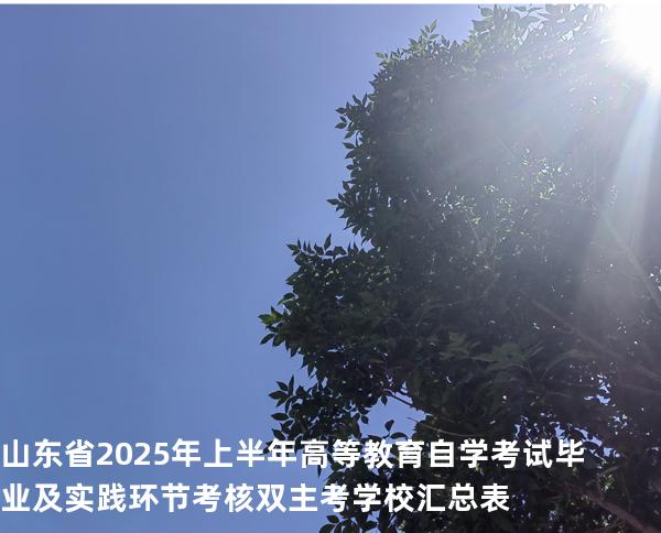 山东省2025年上半年高等教育自学考试毕业及实践环节考核双主考学校汇总表