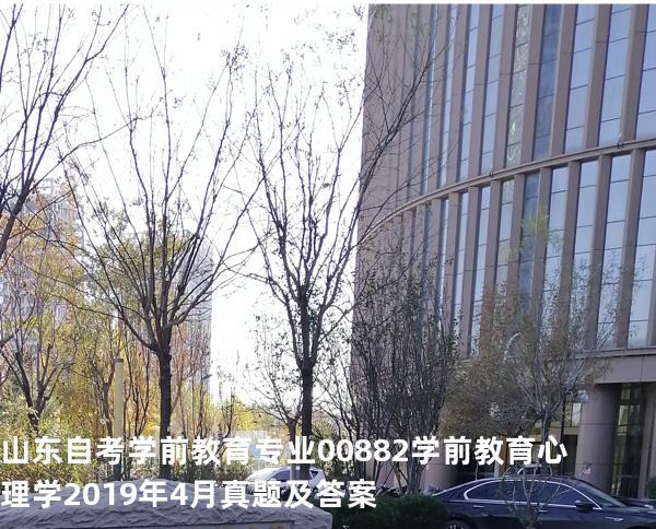 山东自考学前教育专业00882 学前教育心理学2019年4月真题及答案