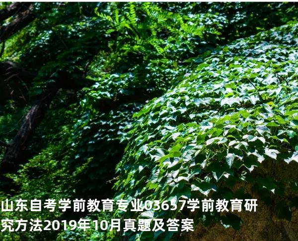 山东自考学前教育专业03657学前教育研究方法2019 年10月真题及答案