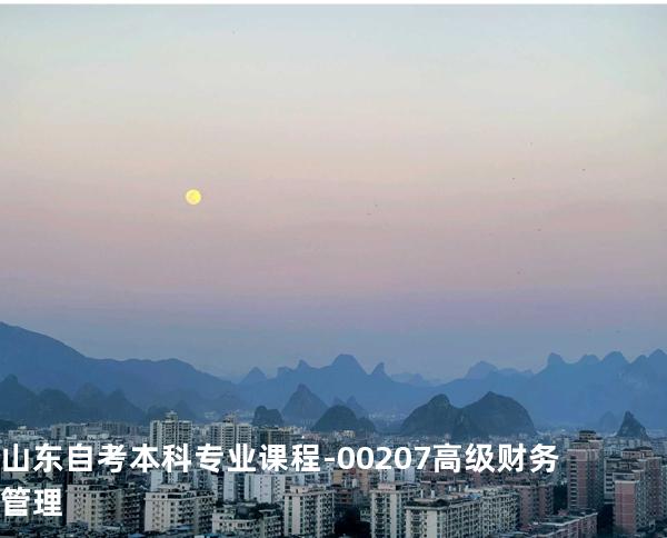 山东自考本科专业课程-00207高级财务管理
