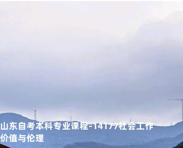 山东自考本科专业课程-14177社会工作价值与伦理
