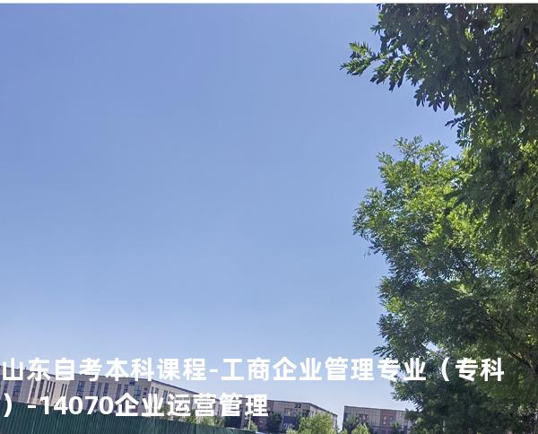 山东自考本科课程-工商企业管理专业（专科）-14070企业运营管理