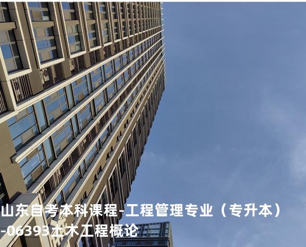 山东自考本科课程-工程管理专业（专升本）-06393土木工程概论
