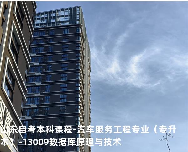 山东自考本科课程-汽车服务工程专业（专升本）-13009数据库原理与技术