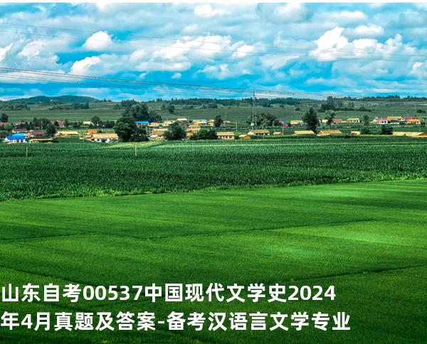 山东自考00537 中国现代文学史2024年4月真题及答案-备考汉语言文学专业